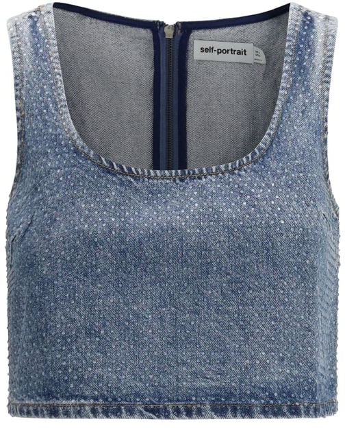 Self-Portrait Self-Portrait Blue Denim Shirt