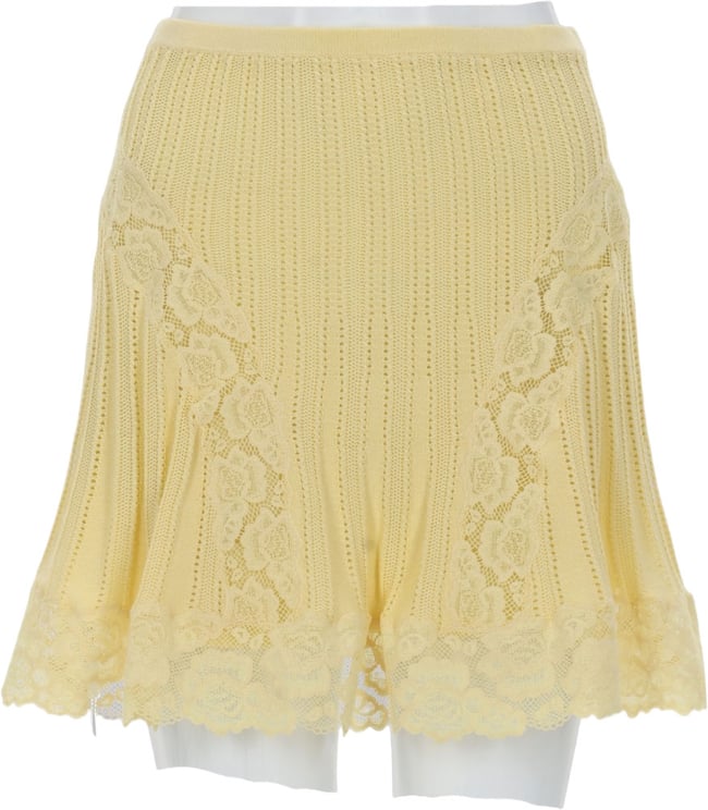 Self-Portrait Slim Fit Open Knit Mini Skirt