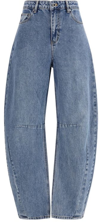 Self-Portrait Self-Portrait Blue Cotton Relaxed Fit Jeans