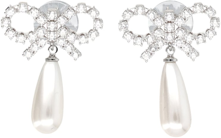 Self-Portrait Bow Pearl Drop Earring Argento