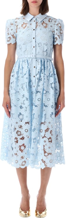 Self-Portrait Lace Midi Dress Blu