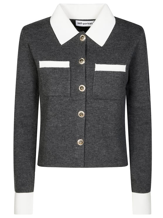 Self-Portrait Plain Knit Cardigan
