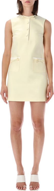 Self-Portrait Yellow Taffeta Bow Mini Dress Giallo