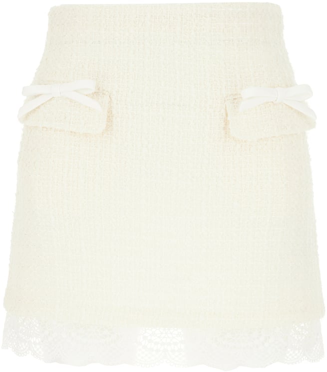 Self-Portrait Self Portrait Cream polyester blend mini skirt