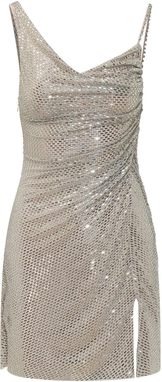 Self-Portrait Mini Abito Drappeggiato con Strass