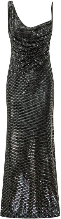 Self-Portrait Abito Lungo Drappeggiato con Strass