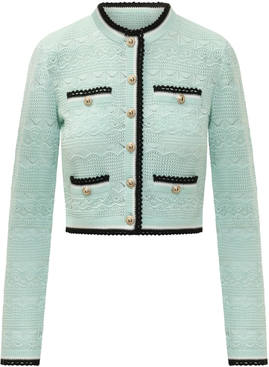 Self-Portrait Cardigan Pointelle con Tasche