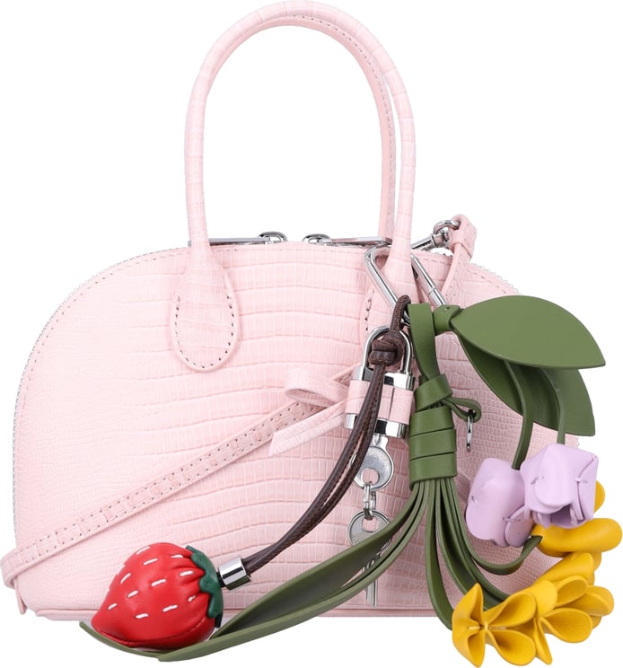 Self-Portrait Lizard Leather Toast Mini Bag Rosa