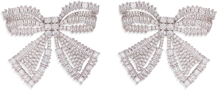 Self-Portrait Bow earrings with crystals