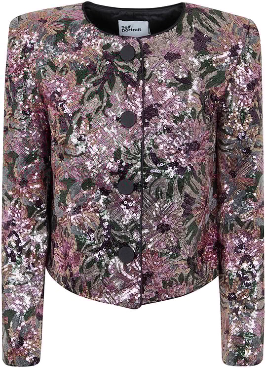Self-Portrait SELF-PORTRAIT FLORAL SEQUIN JACKET