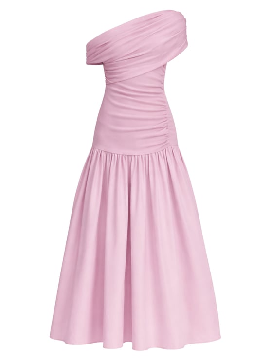 Self-Portrait Pink Jeweled Buttons Midi Dress