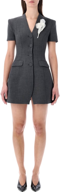 Self-Portrait Mini Dress Wool Tailoring Grigio