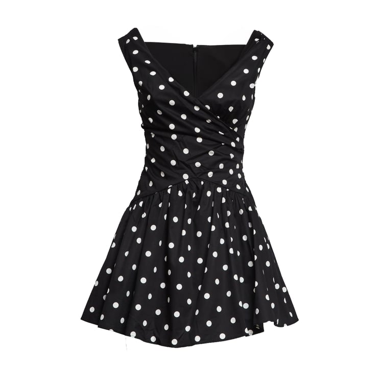 Self-Portrait Black Polka Dot Mini Dress