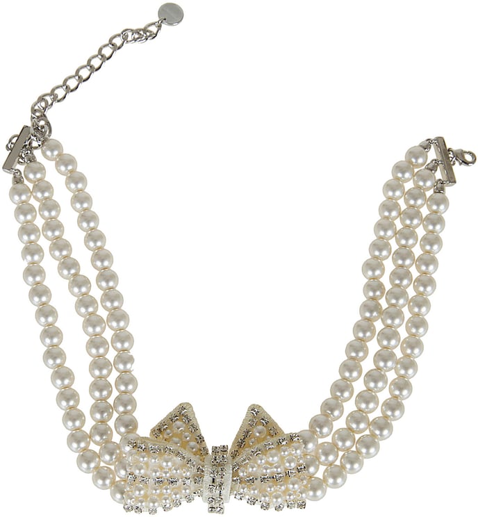 Self-Portrait SELF-PORTRAIT PEARL SATIN BOW NECKLACE