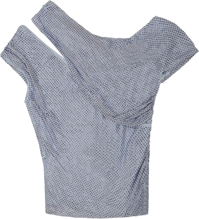 Self-Portrait Asymmetrical One-Shoulder Top With Rhinestone Accents