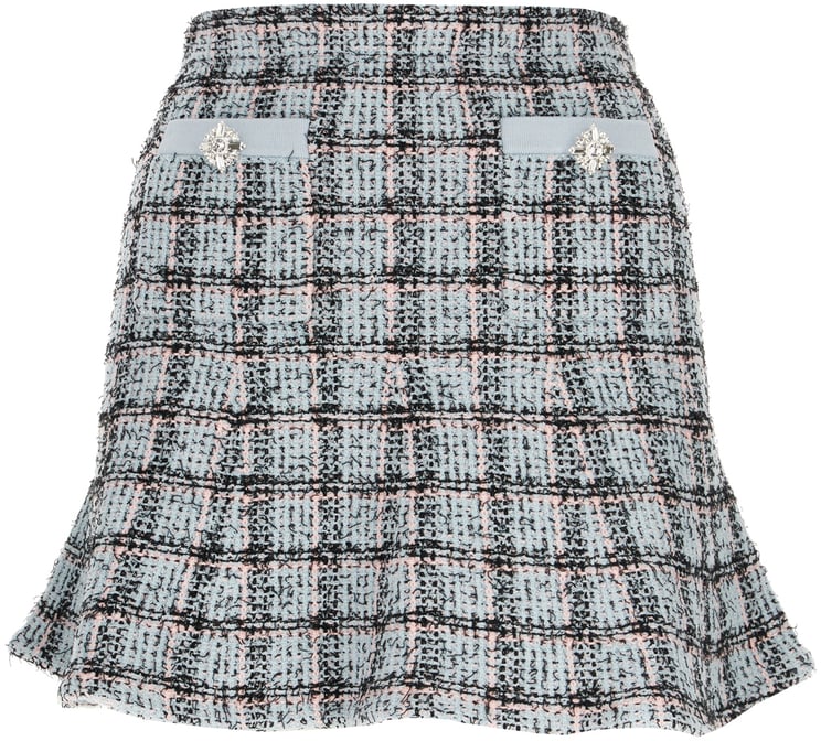 Self-Portrait Self Portrait Embroidered cotton blend mini skirt