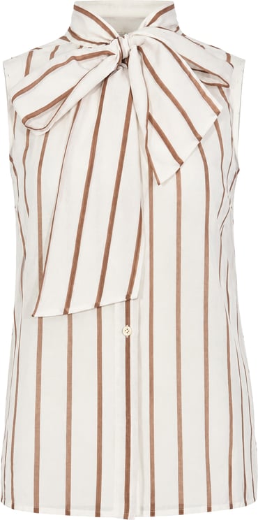 Semicouture Top Riga Bianco-Juta