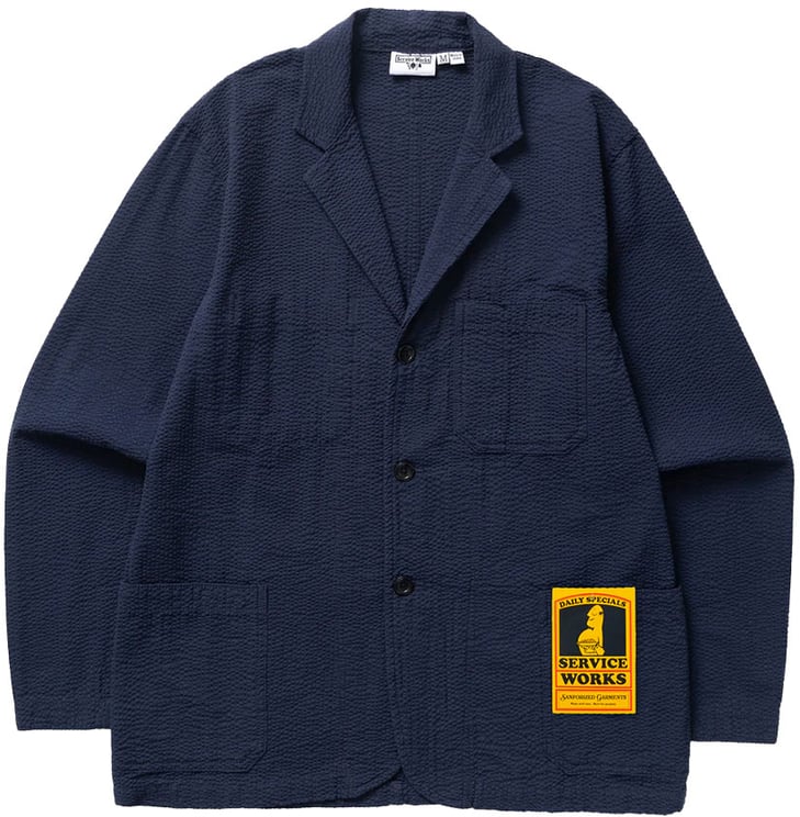 Service Works veste service works seersucker server suit coton dark navy homme