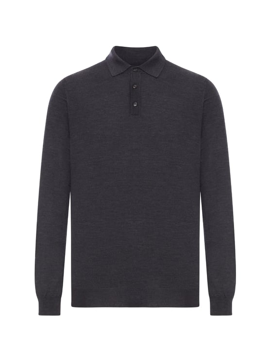 Slowear Long-Sleeve Minimalist Polo Shirt With Classic Collar