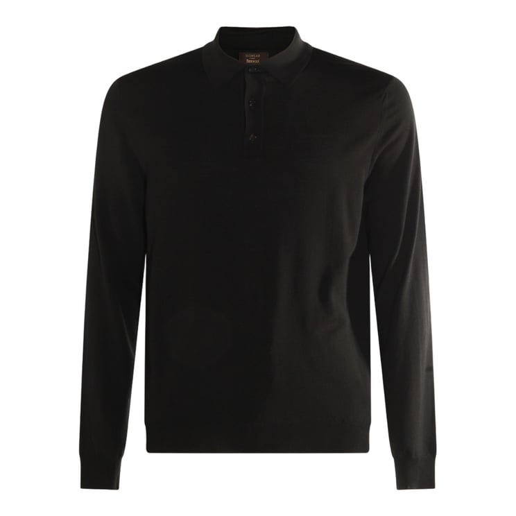 Slowear Long-Sleeve Polo Sweater with Fine-Knit Texture