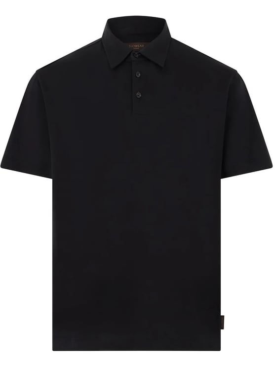 Slowear Black Classic Pima Cotton Polo Shirt