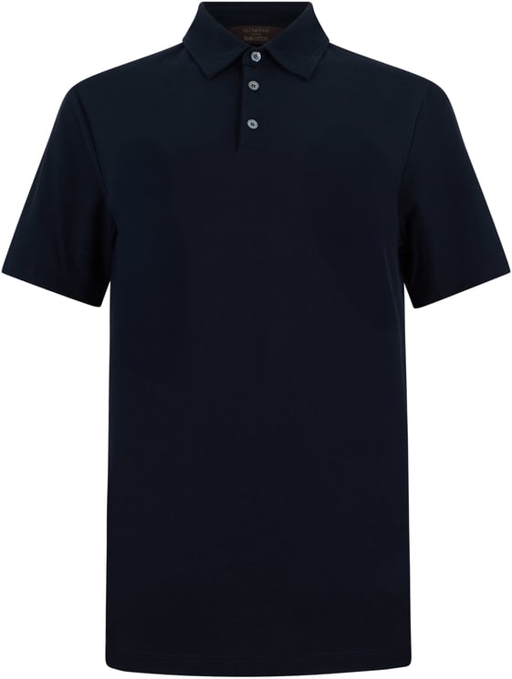 Slowear Short sleeve polo in black cotton