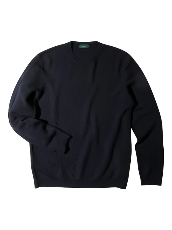 Slowear Fine-Knit Long-Sleeved Fabric Pullover Sweater