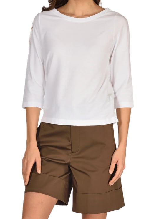 Slowear Cotton Cropped Boat Neck Fabric Top