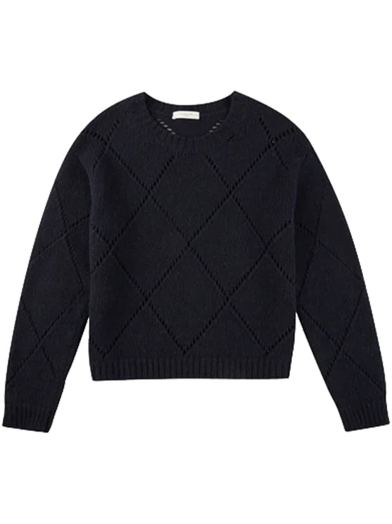 Slowear Diamond Openwork Knitted Crew Neck Sweater