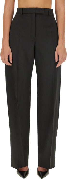 Sportmax High-Waisted Straight-Leg Virgin Wool Pants