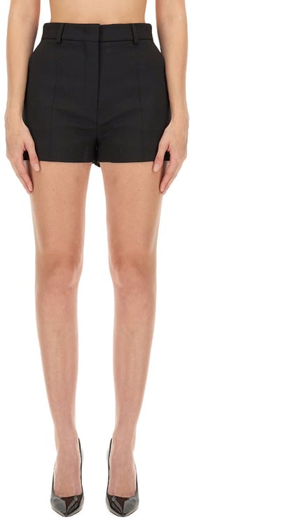 Sportmax Tailored Virgin Wool Shorts With Mid-Rise Waist