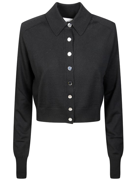 Sportmax Perseo Fitted Metallic Button Cardigan