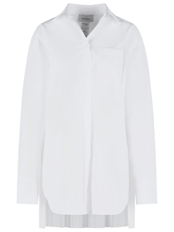 Sportmax 'Nespolo' White Cotton Blend Shirt Dress