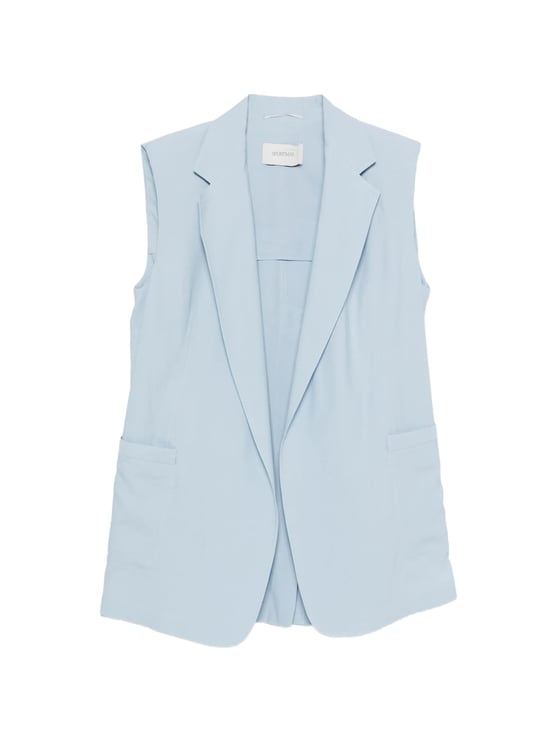 Sportmax Light Blue V-Shaped Lapel Vest