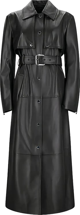Sportmax Leather Trench Black