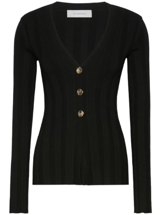 Sportmax Black Spxlaser Ribbed Knit Cardigan
