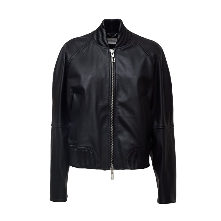 Sportmax Sheep Nappa Leather Jacket with Elastic Quilted Detailing