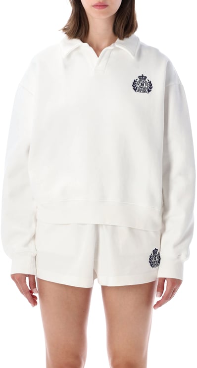 Sporty & Rich New York Polo Sweatshirt Bianco