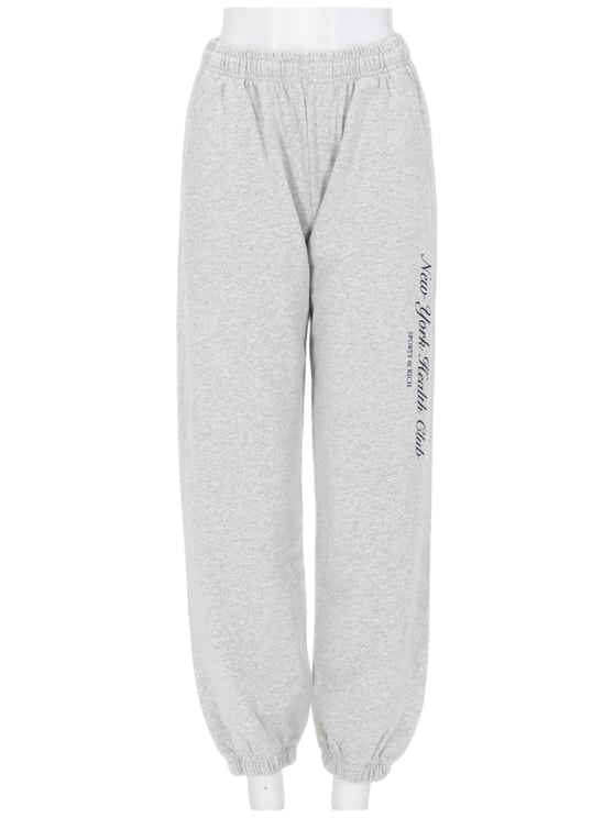Sporty & Rich Grey Cotton Ny Health Club Sweatpants