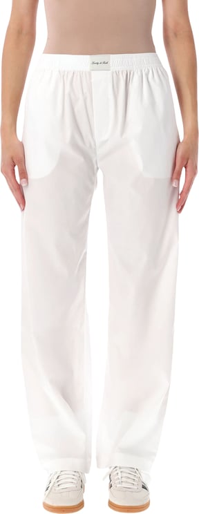 Sporty & Rich Popeline Pijama Pant Bianco