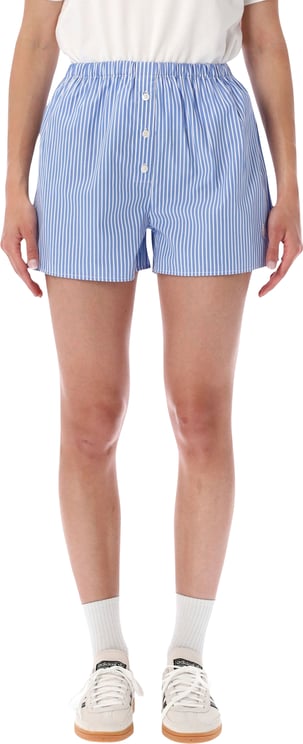 Sporty & Rich Popeline Short Blue Striped