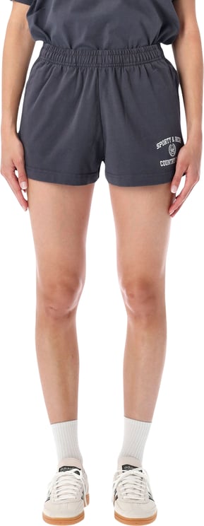 Sporty & Rich Varsity Short Carbon Choco