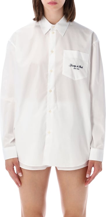 Sporty & Rich Oversized Shirt Signature Bianco