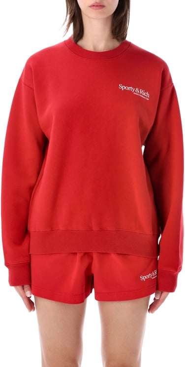 Sporty & Rich Modern Crewneck Ruby White