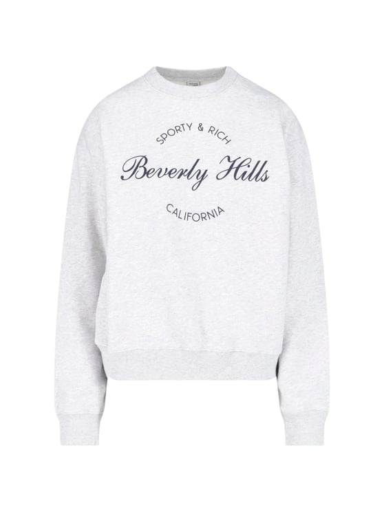 Sporty & Rich Light Grey Sweatshirt with Iconic Text Print