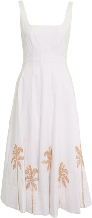 Staud Midi dress with embroidery 'Wells'