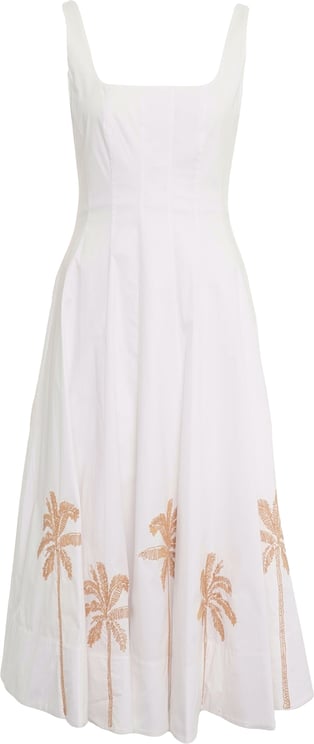 Staud Midi dress with embroidery 'Wells'