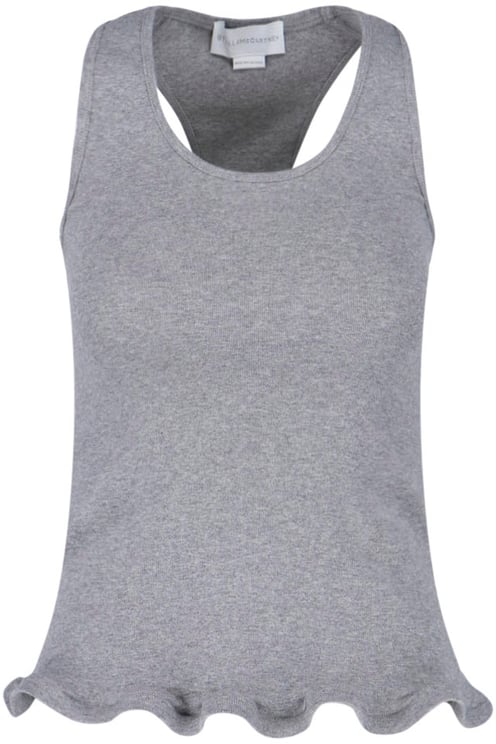 Stella McCartney Grey Sleeveless Ruffled Hem Tank Top