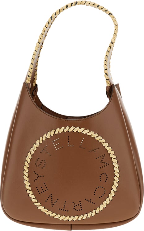 Stella McCartney Brown Hobo Small Log Raffia Bag