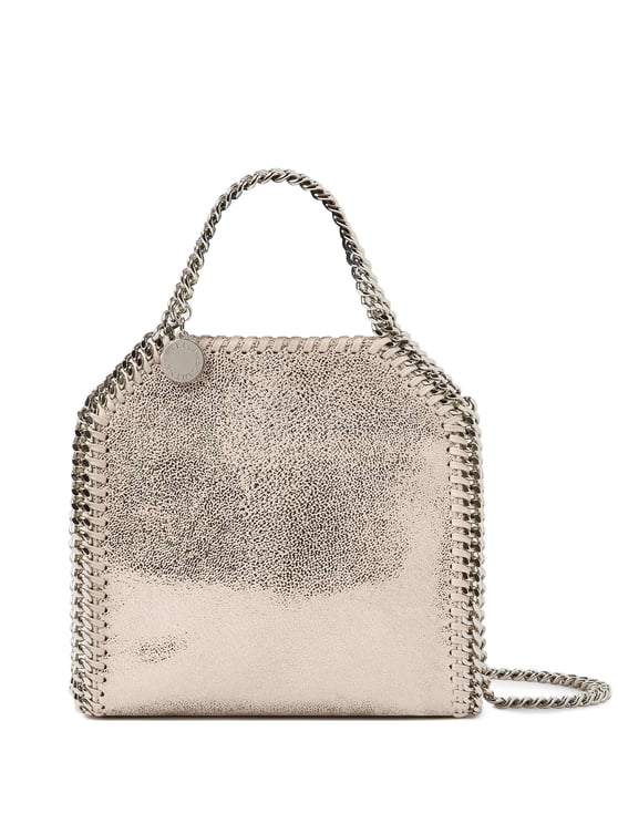 Stella McCartney Structured Metallic Shoulder Bag with Chain Trim